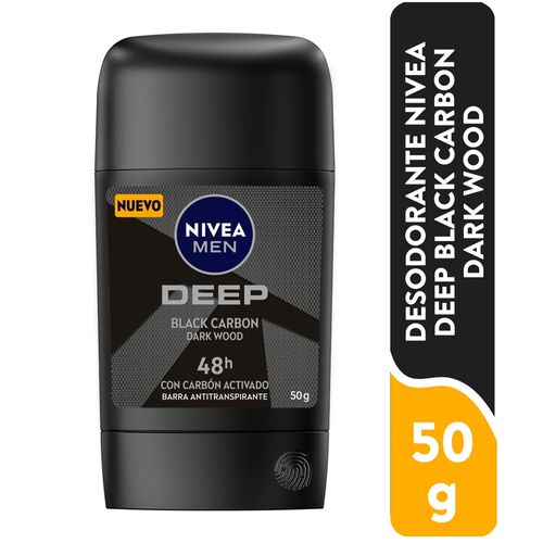Desodorante Nivea Men  Antibacterial en Barra Deep Dark Wood Black Carbon - 50 g