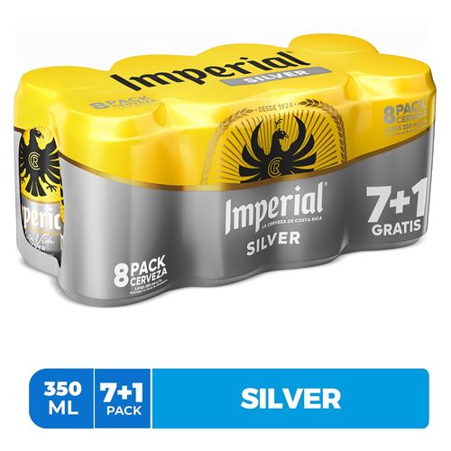 Cerveza Imperial Silver Lata 7+1 Pack - 350ml