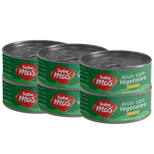 Atún Sabemas Trozos En Aceite Con Vegetales 6 PACK - 840 g