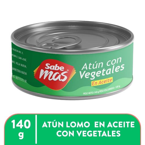 Atún Sabemas Lomo En Trozos En Aceite Con Vegetales - 140 g