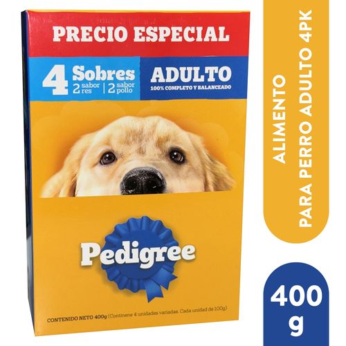 Alimento Pedigree Adulto 4pk Mx 400gr