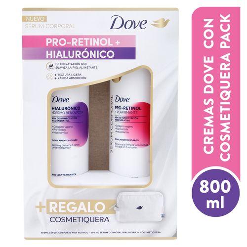 Pack Cremas Dove 800ml Con Cosmetiquera