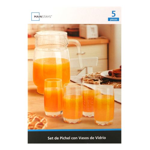 Ms Set De Pichel Con 5 Vasos De Vidrio