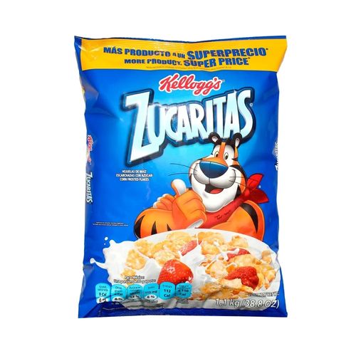 Cereal Kellogg's Zucaritas Sabor Original - Hojuelas de Maíz Escarchadas con Azúcar, 1 Caja - 1100 g