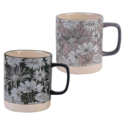 Ms Taza De Ceramica Diseno Floral 16onz