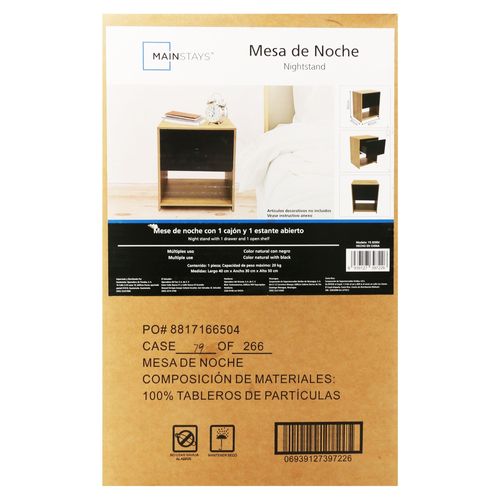 Ms Mesa De Noche 40cm 1 Cajon