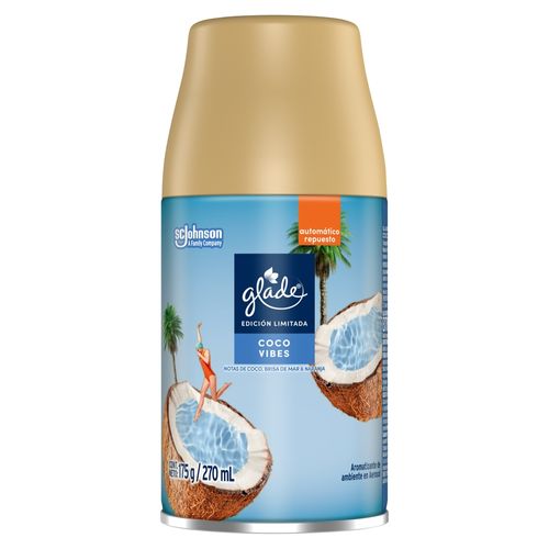 Aromatizante Glade Automático Coco Vibes Repuesto - 270 ml
