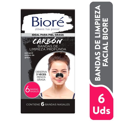 Bandas Bioré de Limpieza Facial - 6 uds