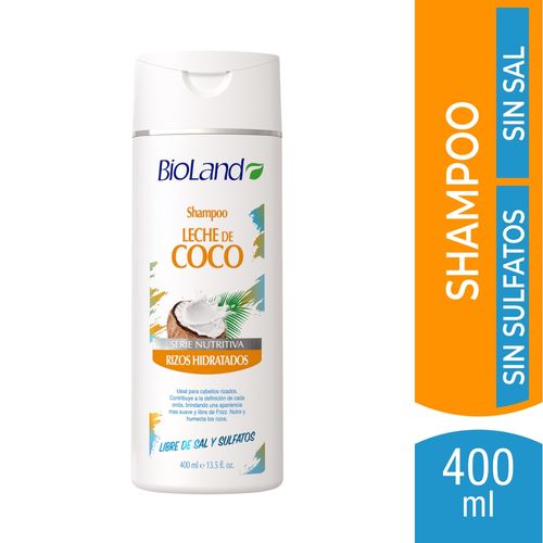 Shampoo Bioland Leche de Coco Rizos Hidratados - 400 ml