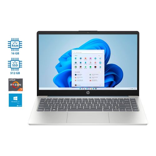 Laptop Hp R7 con mouse 16GB RAM y 512GB de almacenamiento
