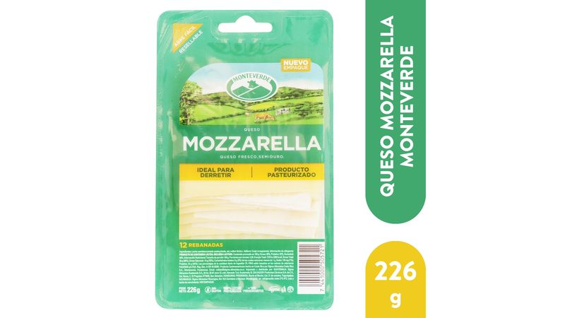 Comprar Queso Monteverde Mozzarella Rebanado -226 gr | Walmart