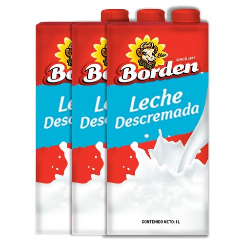 Leche Borden descremada 3 pack - 3000 ml
