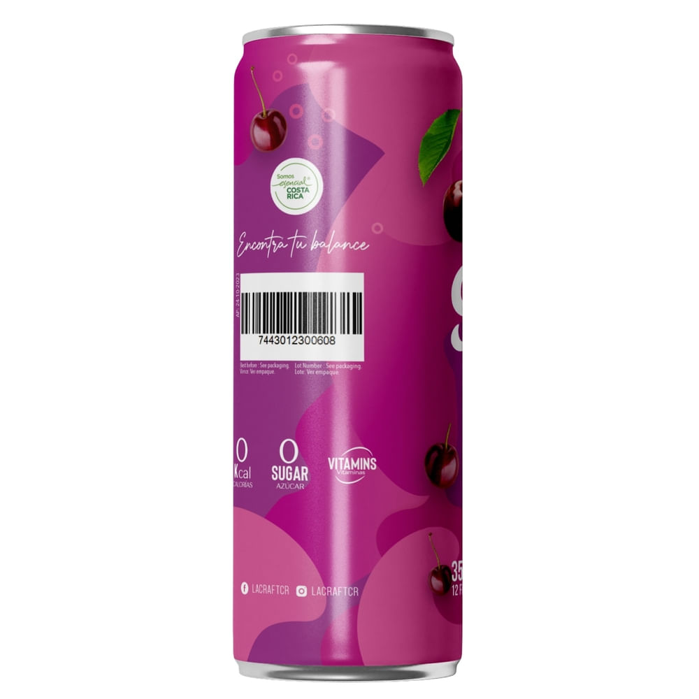 Agua Gasificada Aqua Spark Black Cherry - 355ml - Masxmenos