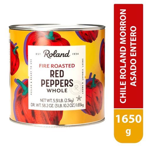 Chile Morrón Roland asado entero - 1650 g