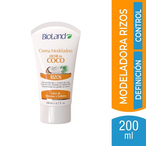 Crema Modeladora BioLand Leche De Coco Rizos - 200 ml