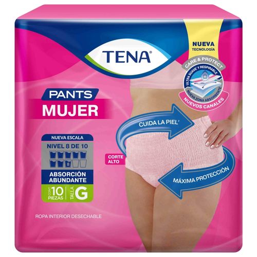 Ropa Interior Desechable Tena Pants Mujer Talla G - 10 Uds