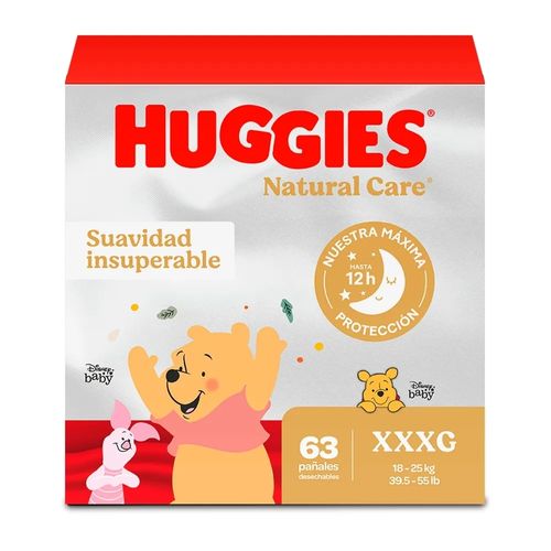 Pañales Huggies Natural Care Etapa 6/XXXG - 63 Uds