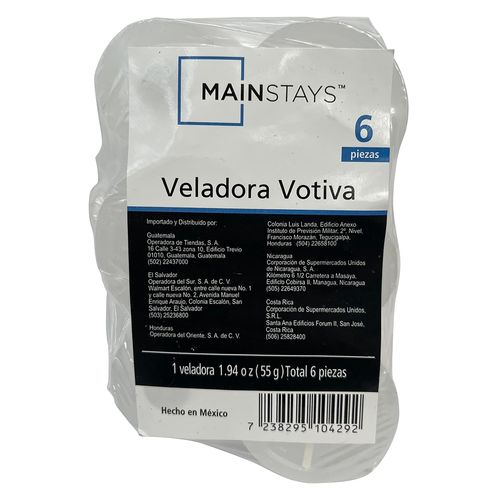 Veladora Mainstays pequeña - 6 Pack