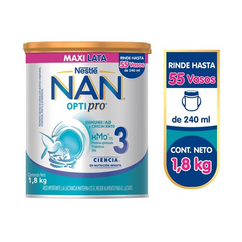 Fórmula láctea Nan 3 optipro con hmo - 1800 g
