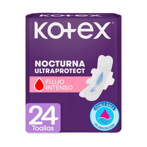 Toallas Femeninas Kotex Nocturna Ultraprotect -24 Uds