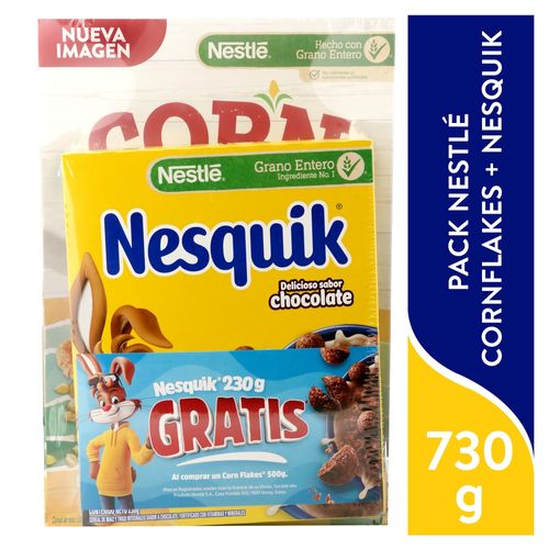 Pack Nestle Cornflakes Mas Nesquik 730gr