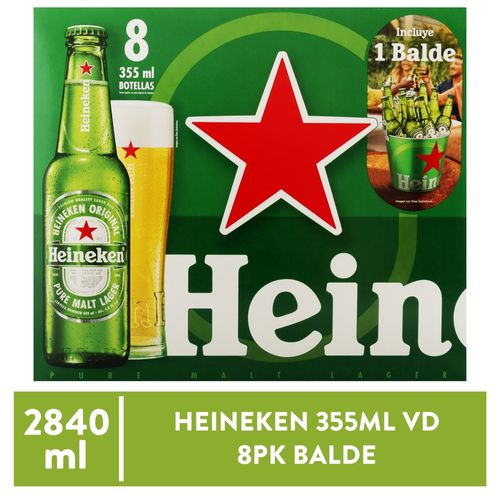 Heineken 355ml Vd 8pk Balde 2840 Ml