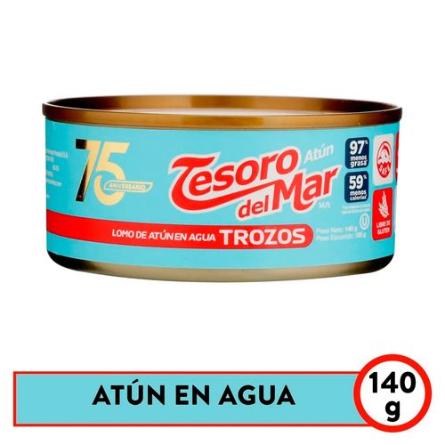 Atún Tesoro Del Mar trozos en agua - 105 g