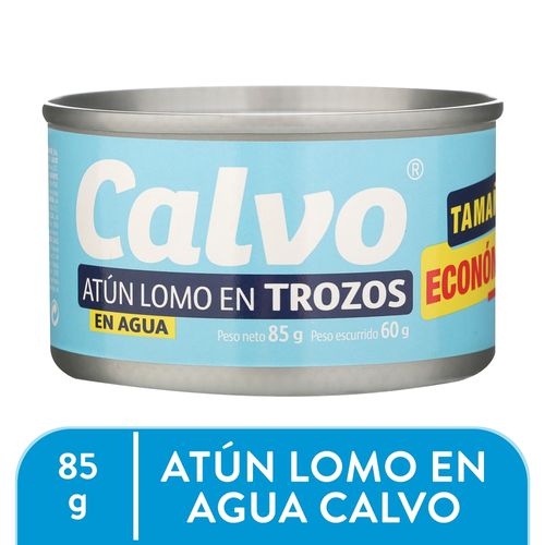 Atun Lomo Trozos En Agua Calvo 85 G