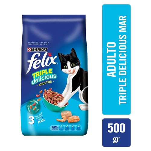 Alimento Gato Adulto Purina Felix Triple Delicious Mar - 500 g