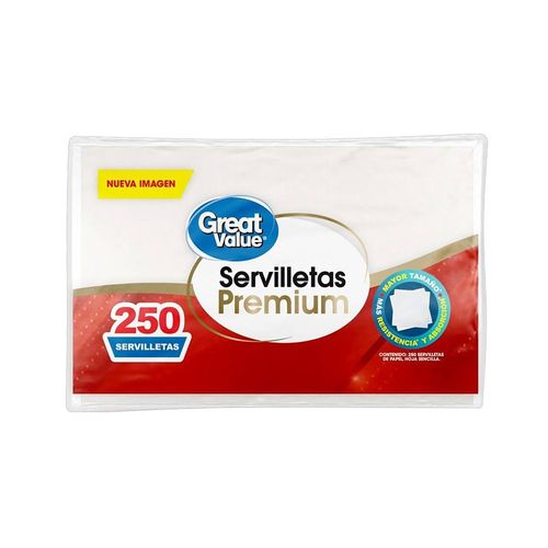 Servilletas Great Value premium - 250 Uds