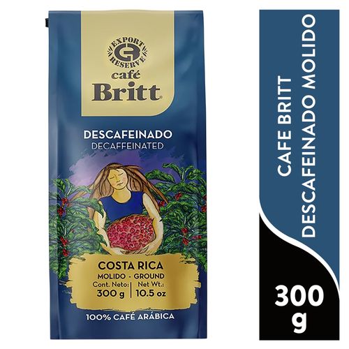 Cafe Britt Descafeinado Molido 300 Gr