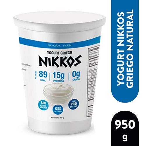 Yogurt Nikkos Griego natural deslactosado - 950 g