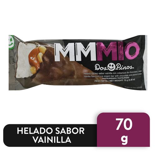 Helado Dos Pinos mmmio vainilla con cobertura de chcolate y maní - 70 g