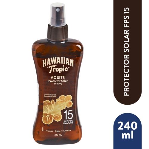Bronceador Hawaiian Tropic spray FPS 15 - 240 ml