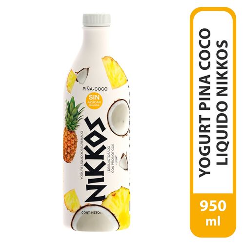 Yogurt Líquido, Nikkos Piña Y Coco, Deslactosado - 950ml
