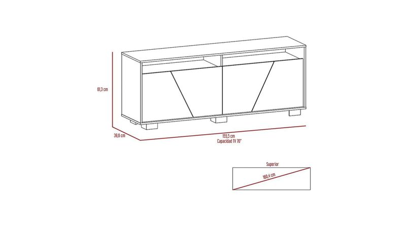 Comprar Rack Mainstays Para Tv Fraktal 155cm de Largo | Walmart