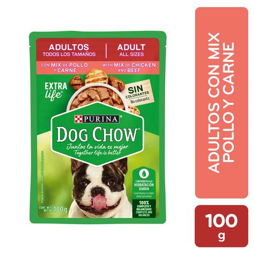 Alimento Húmedo Perro Adultos Todos Los Tamaños Purina Dog Chow Pollo y Carne -100g