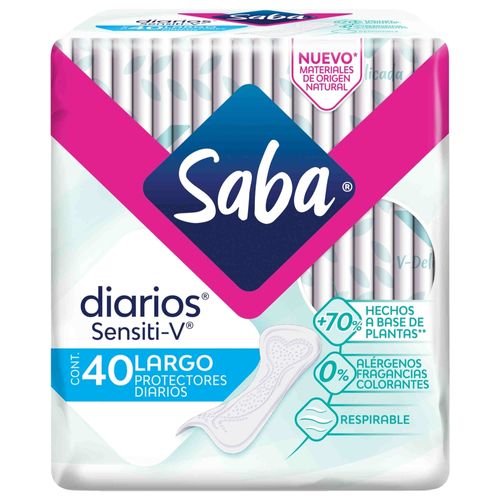Protectores Diarios Saba Sensiti-V Largos -  40 Uds