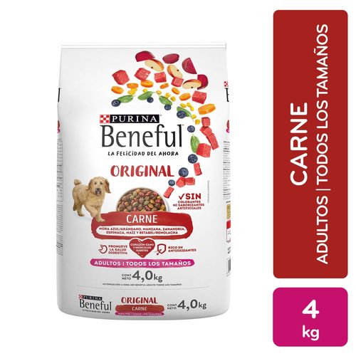 Alimento Para Perro Adulto Purina Beneful Original Carne - 4 kg