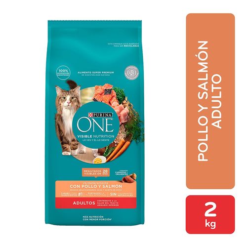 Alimento Gato Adulto Purina One Pollo Y Salmón 2kg