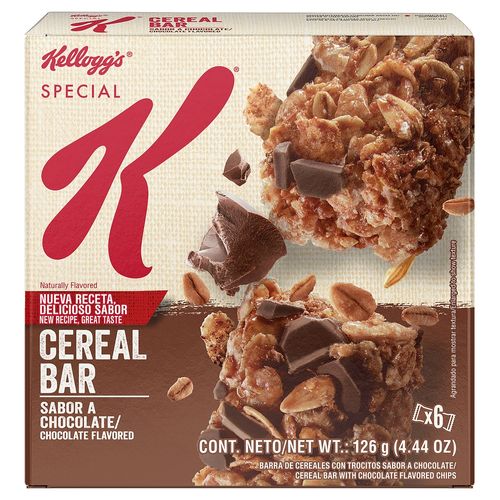 Barras de Cereal Kelloggs Special K Sabor Chocolate - 126 g