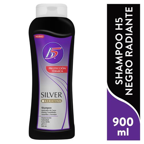 Shampoo H5 Negro Radiante, Con Aceite De Argán, Sin Glúten, Sal Y Parabenos - 900ml