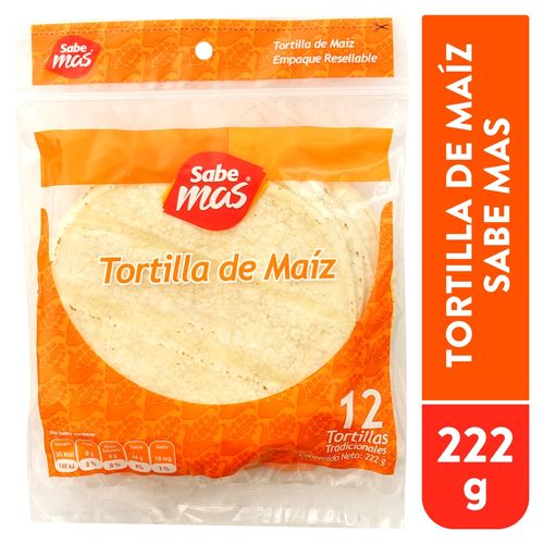 Tortilla Sabemas De Maíz Regular - 12Uds