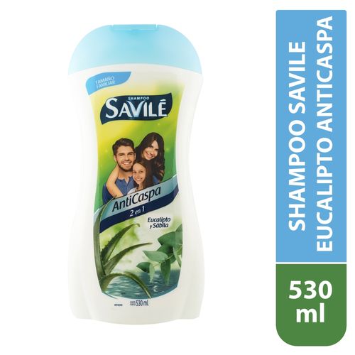 Shampoo Savilé Eucalipto Y Sábila Anticaspa 2 En 1 -530ml