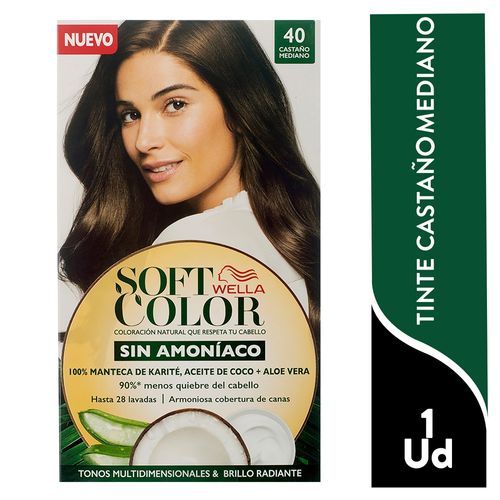 Tinte Wella soft color 40 castaño mediano sin amoniaco - 120 g