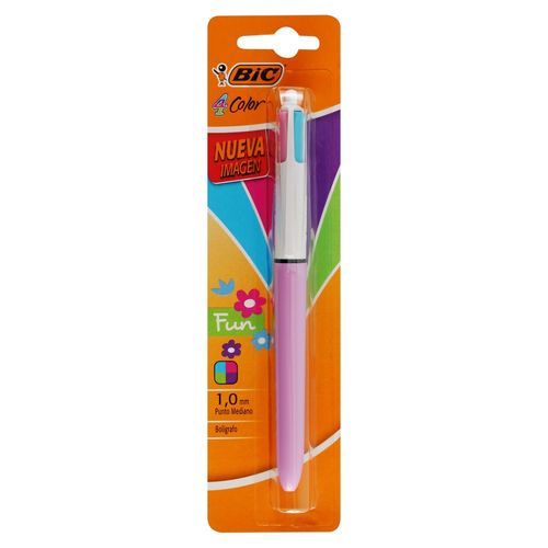 Bolígrafo Bic 4 colores en uno punto mediano