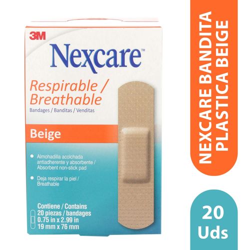 CURITA NEXCARE PLASTICA COLOR PIEL - 20Uds