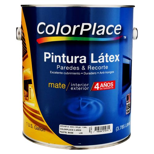 Pintura acrilica Lanco 4 años de garantía, Color Place galon blanco pastel