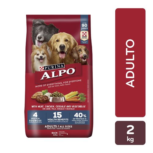 Alimento Para Perro Adulto Purina Alpo Carne y Vegetales - 2 kg