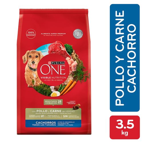Alimento Para Perro Cachorro Purina One Pollo/Carne Todos los Tamaños - 3.5 kg